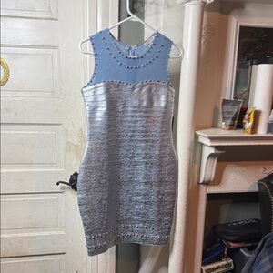 VENUS NWT Silver and Blue Mini Dress